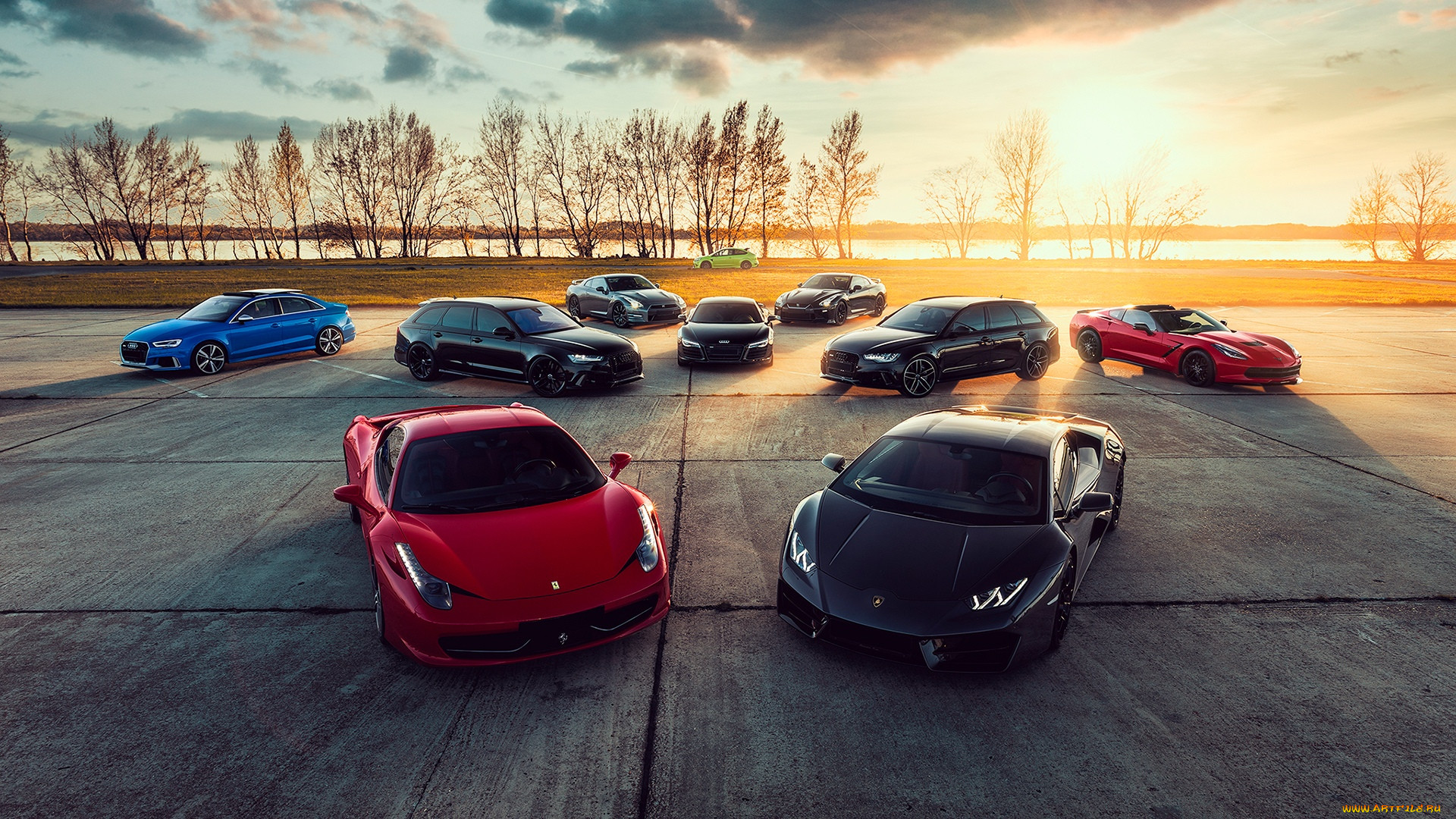 ,  , lamborghini, audi, ferrari, corvette